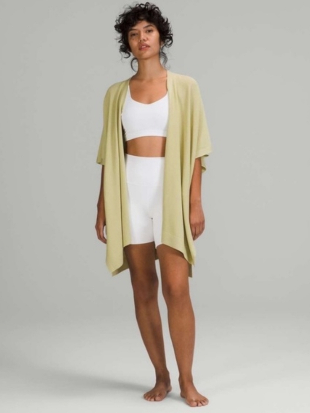Lululemon Merino Wool Short Sleeve Wrap Dew Green Pockets